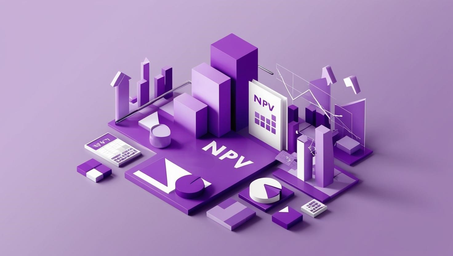 A visual to represent Net Present Value using graphs and arrows