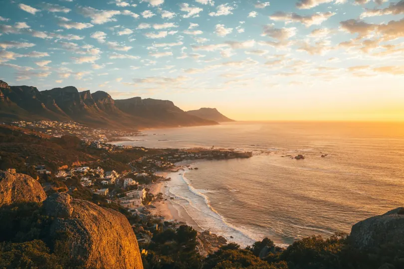 Cape Town coastline at sunset