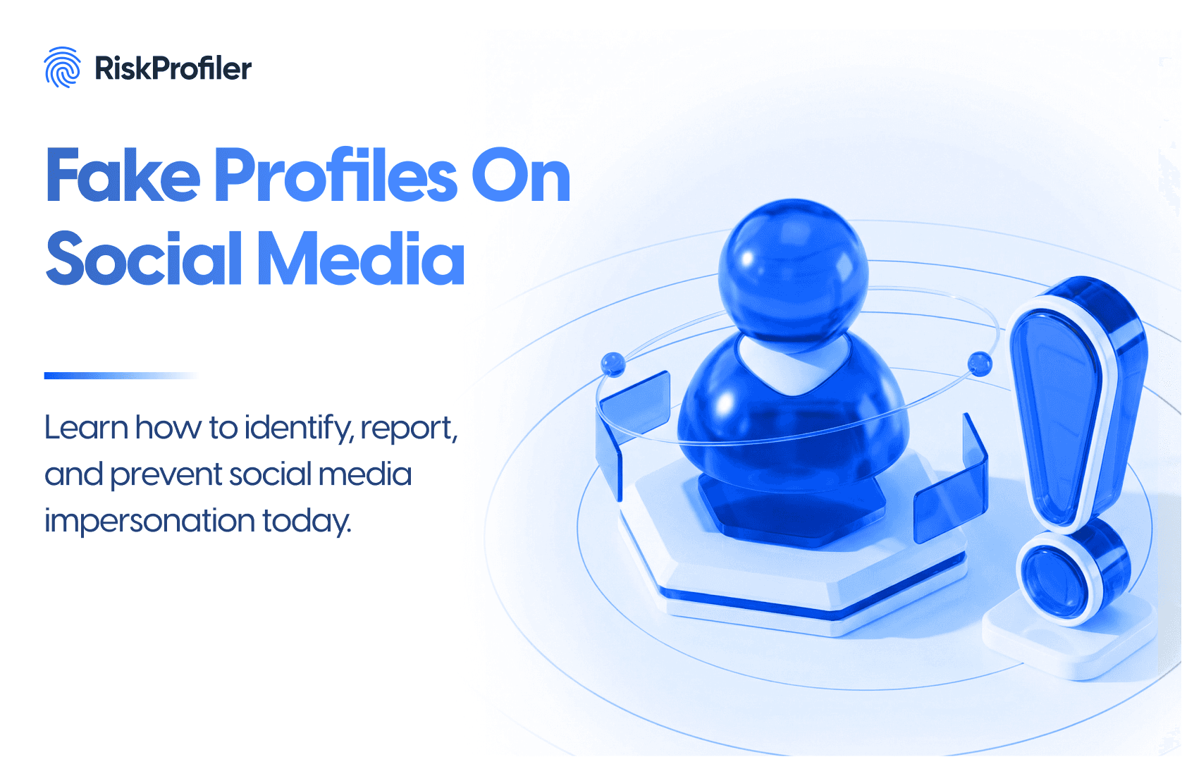 Fake social media profile warning illustration