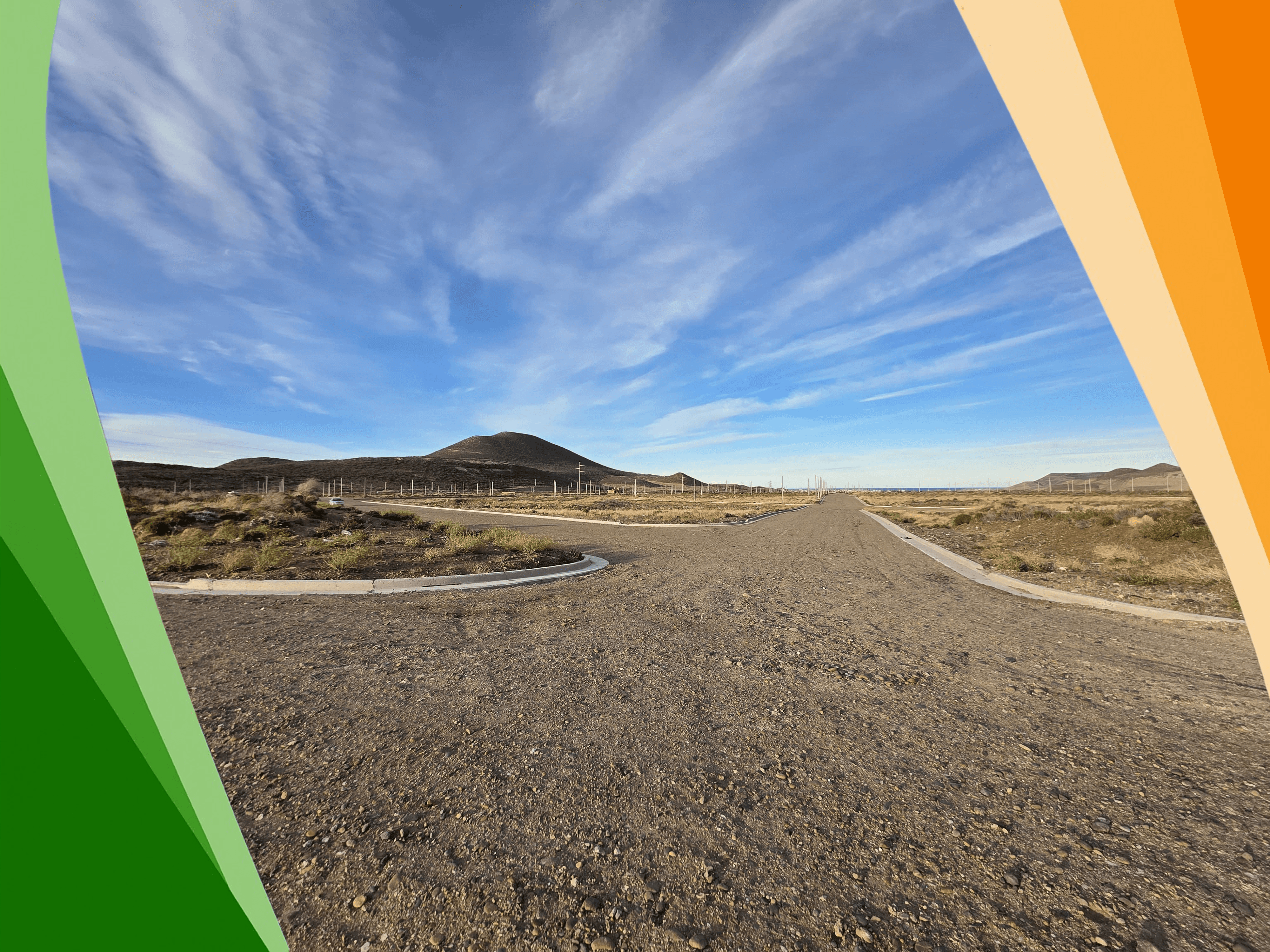 Terreno urbanizado con cordón cuneta en zona patagónica, proyecto en desarrollo de Fidesur Desarrolladora en Chubut.