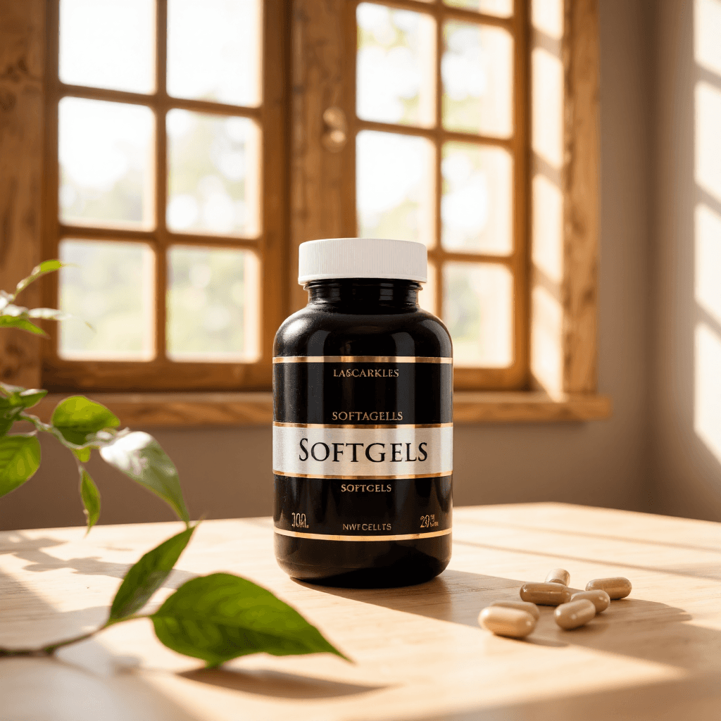 product photography of a bottle of dietary supplement