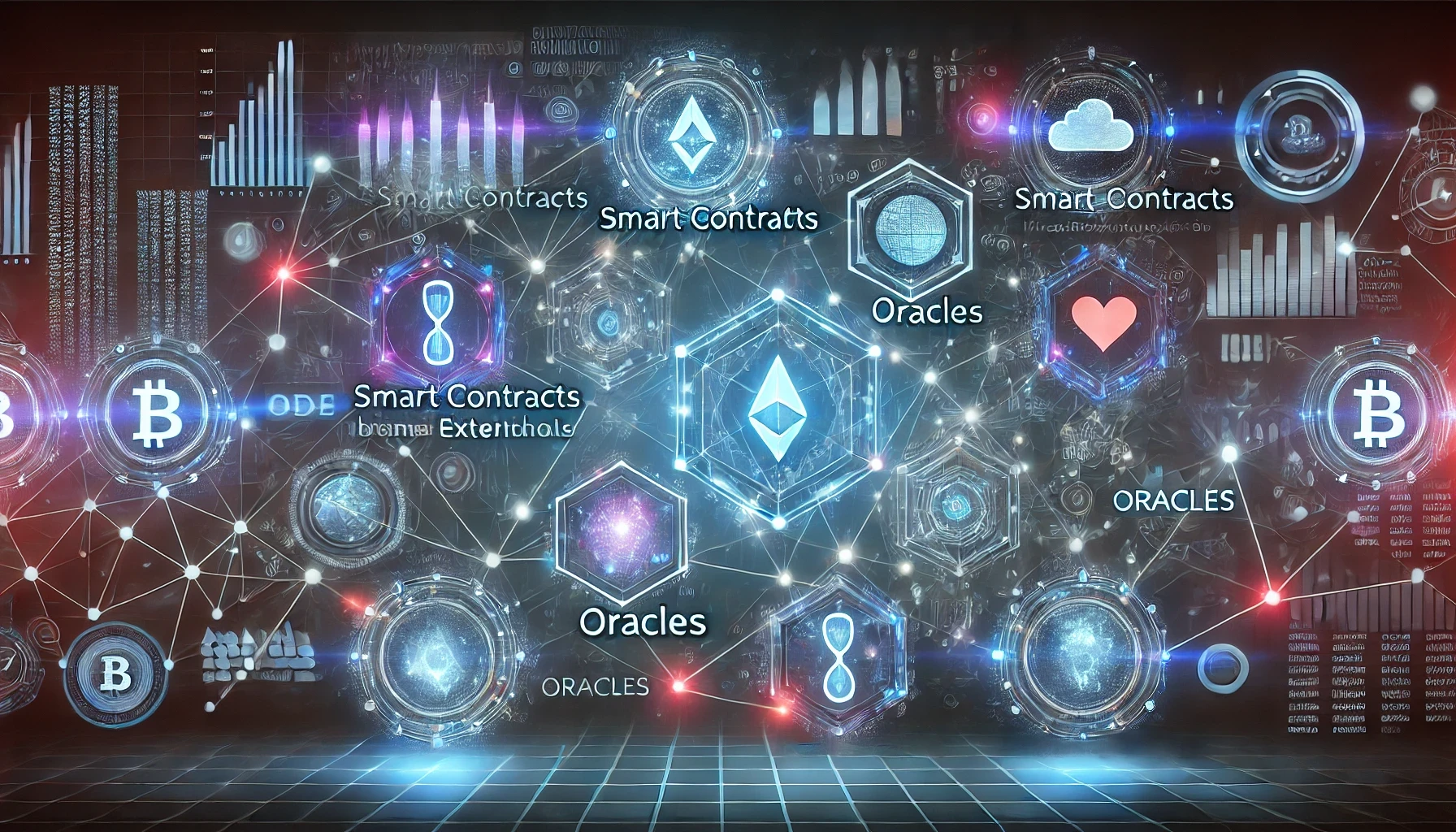 Crypto-themed image featuring charts, digital coins, and market trends, representing cryptocurrency trading and blockchain technology.