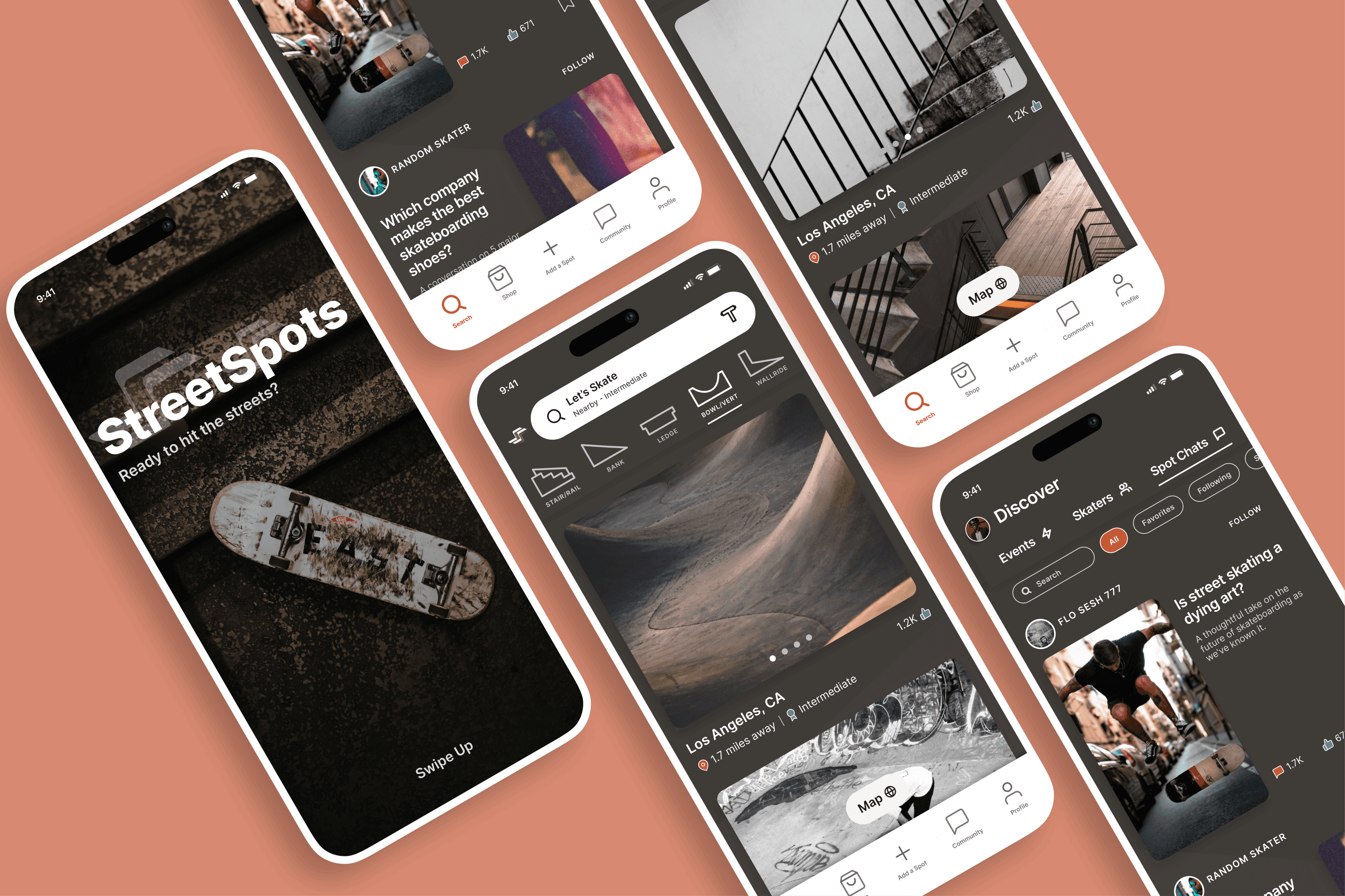 Street Spots App High-Fidelity Mock up