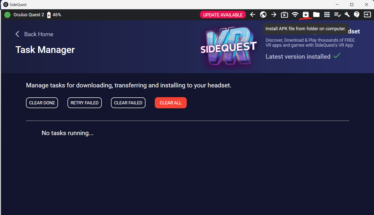 SideQuest application installation icon