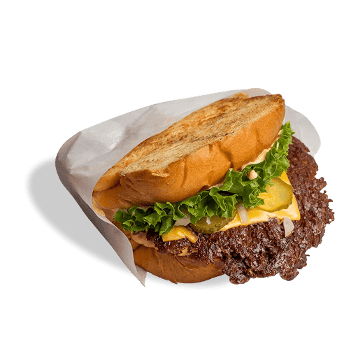 Beef Melt bei Sissy’s Bielefeld – Double Smashburger im Toast mit Lollo Bionda, Pickles, Zwiebeln und Burgersoße.