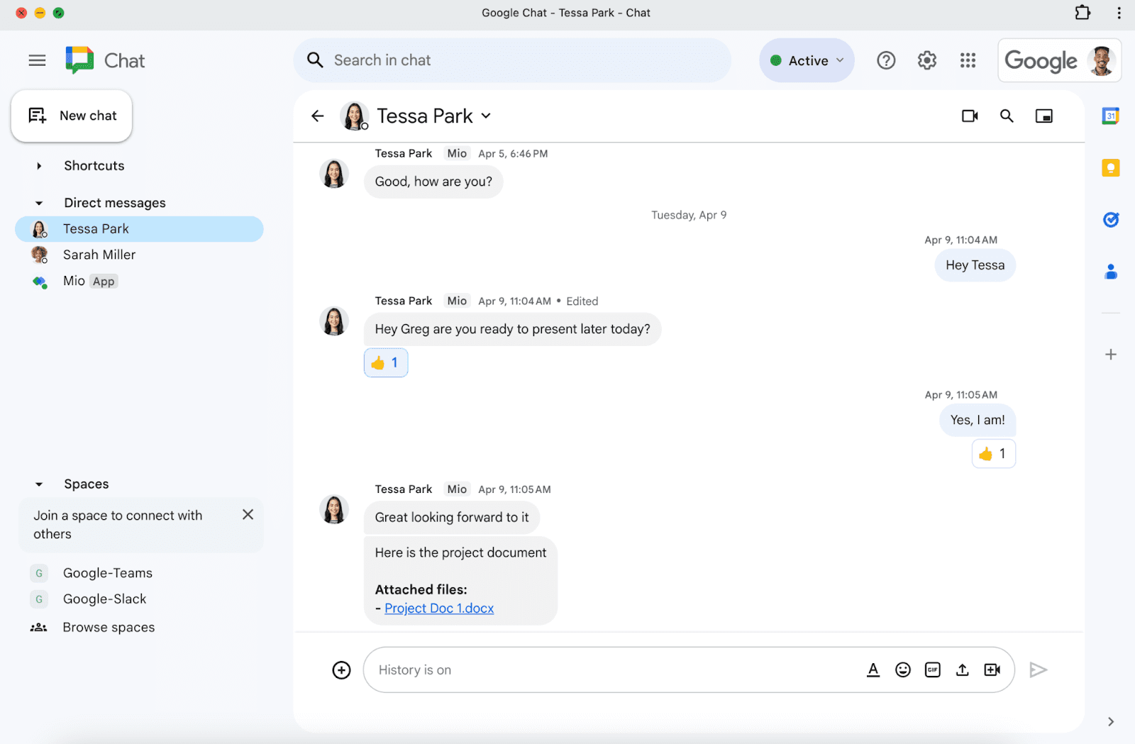 Remote workers communicating in Google Workspace