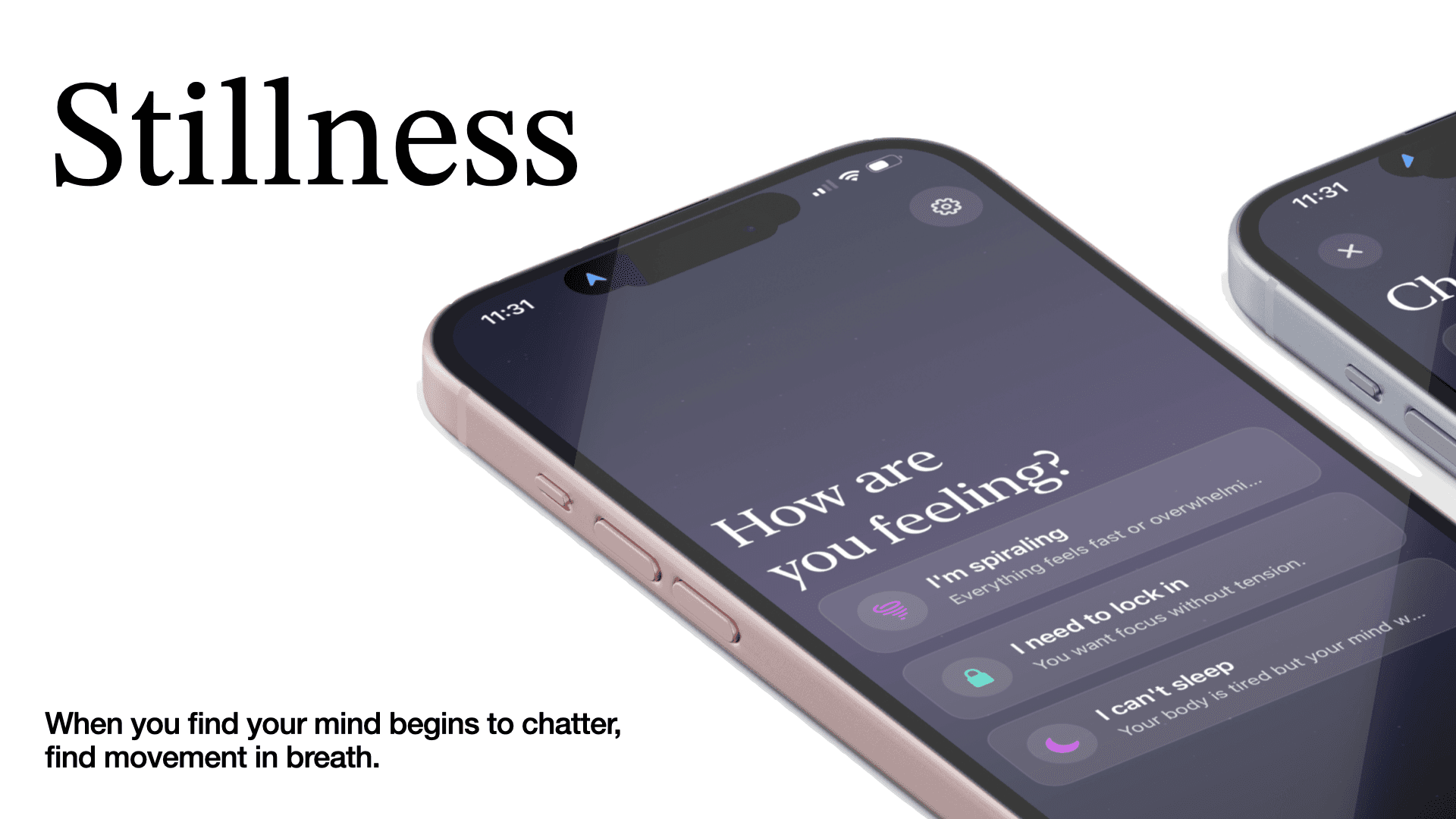 Woman wears a blue coat in a blue environment.