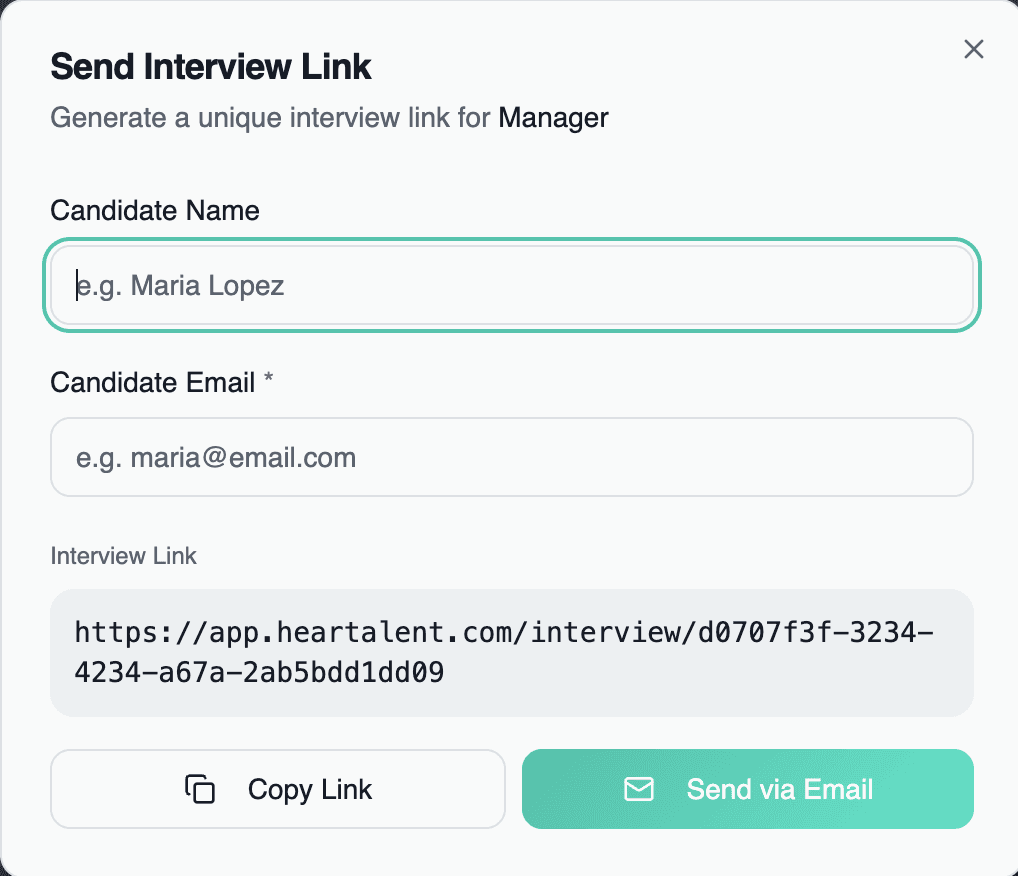 Heartalent send interview
