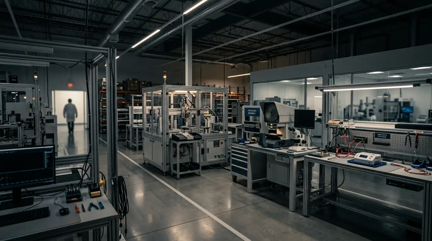 Medical device manufacturing floor with automated equipment