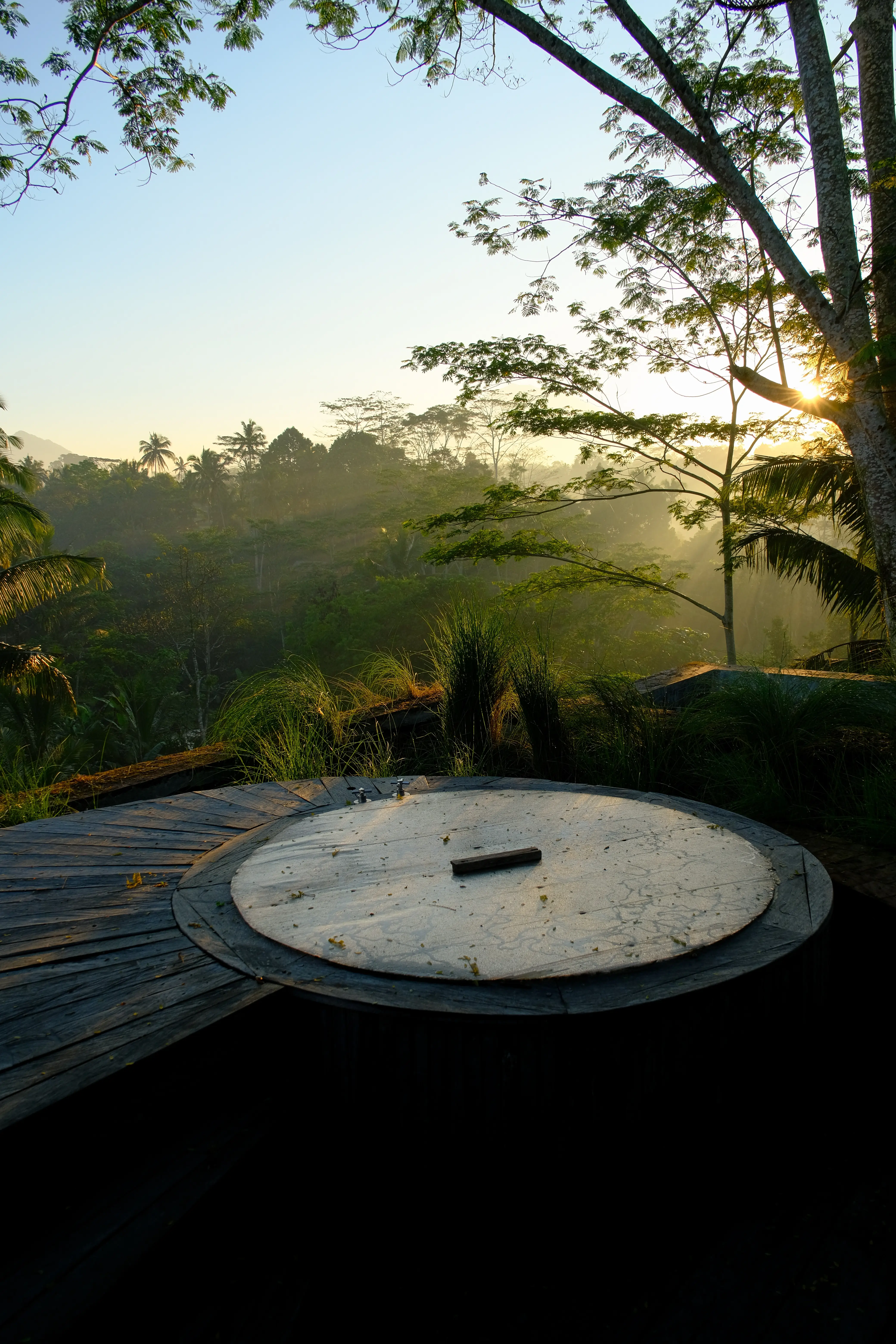 hot tub sunrise at rumah subak