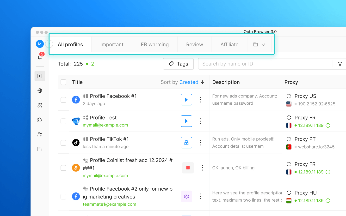 Profile folders