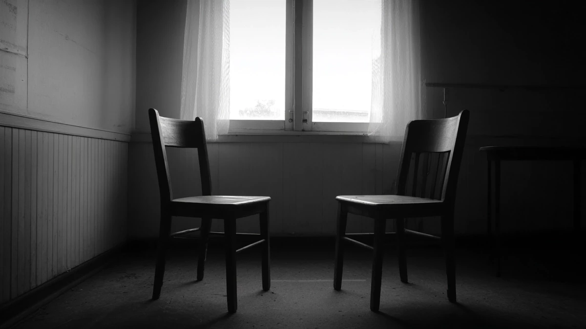 Two chairs facing each other in minimal room setup