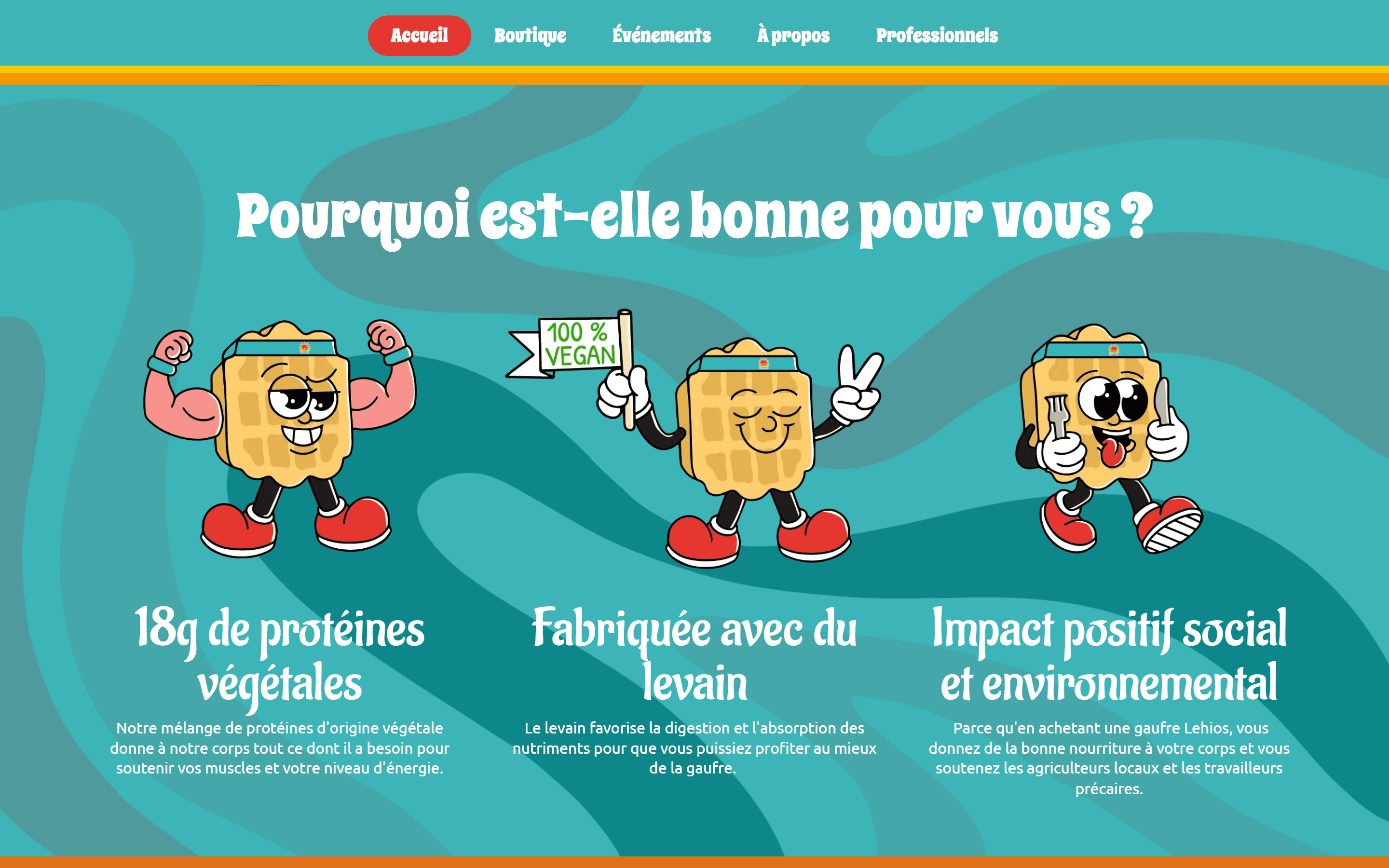 Mascotte du produit avec arguments