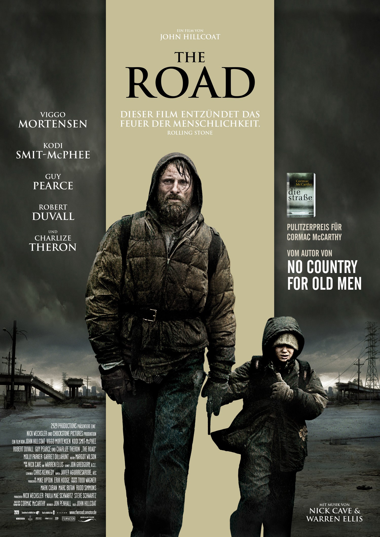 Plakat Design für „The Road“ – grafisch klares Filmplakat mit reduzierter Farbwelt und emotionaler Bildsprache