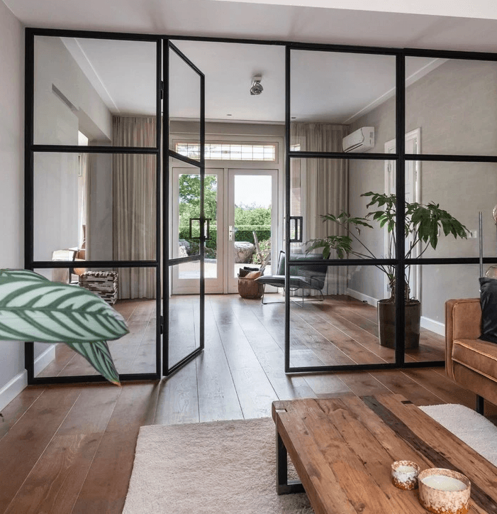 en suite deuren zwart staal 