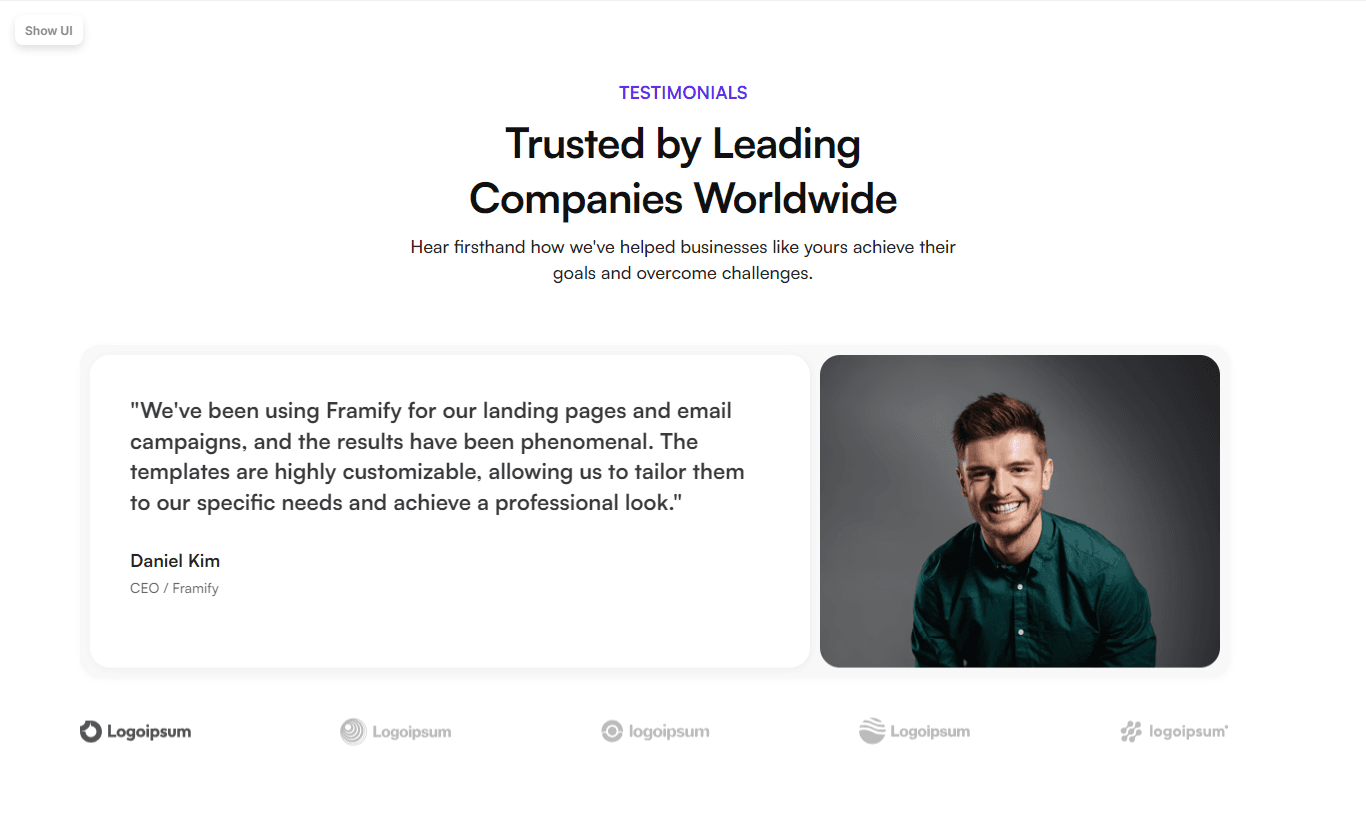 Framer Testimonial Section v26