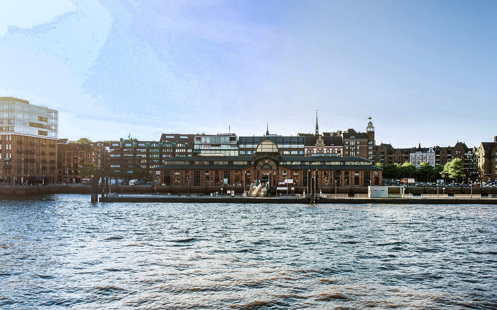 Havudsigt over historiske bygninger under en 1-times bådtur med live kommentar.