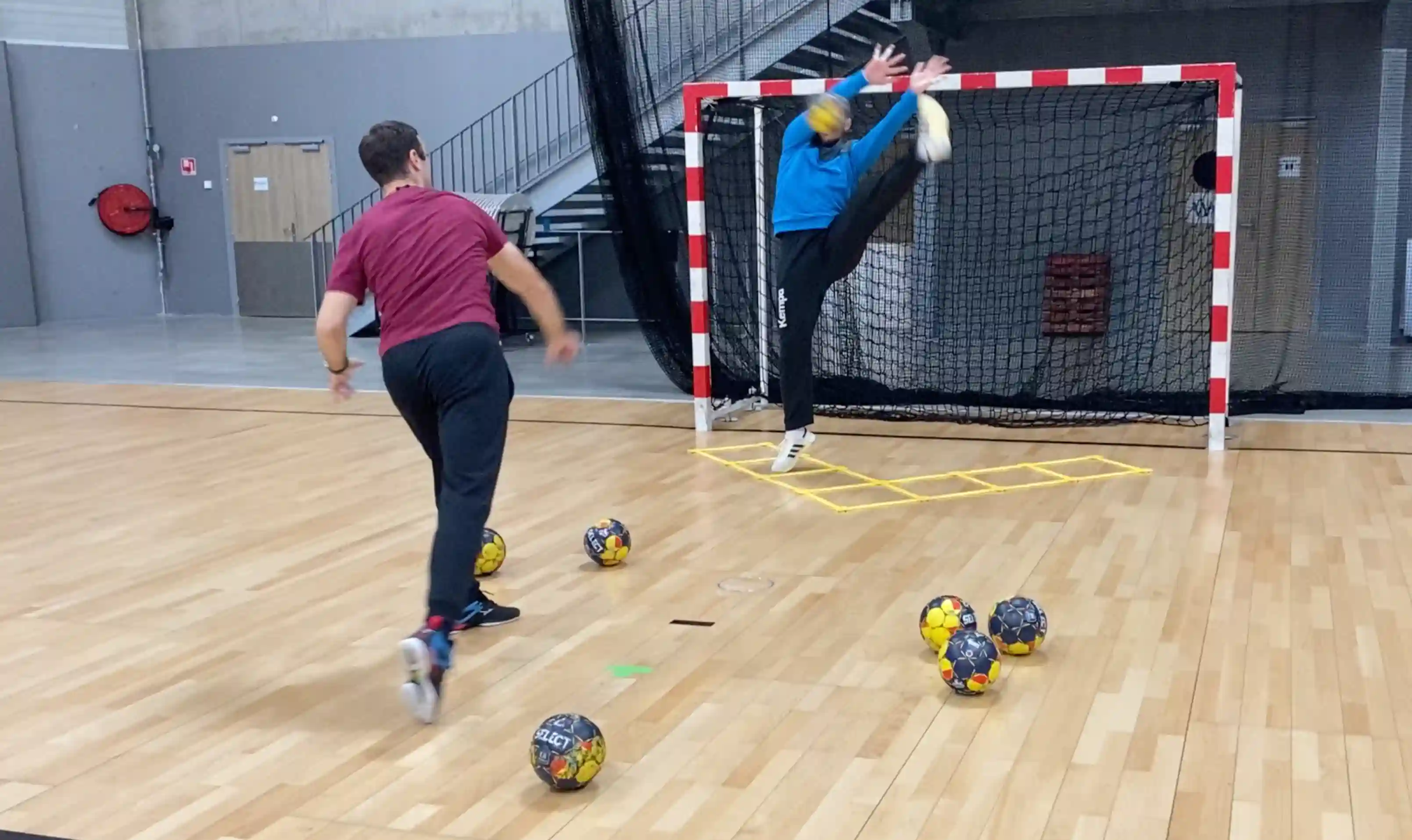 Colorful health brand identity kit with vibrant graphics and cards.