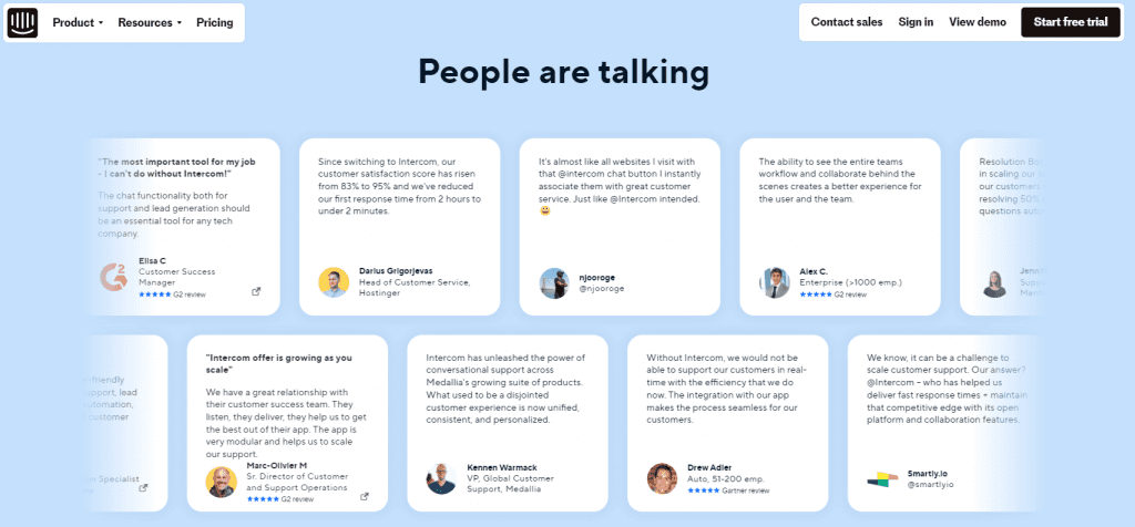 Intercom wall of love