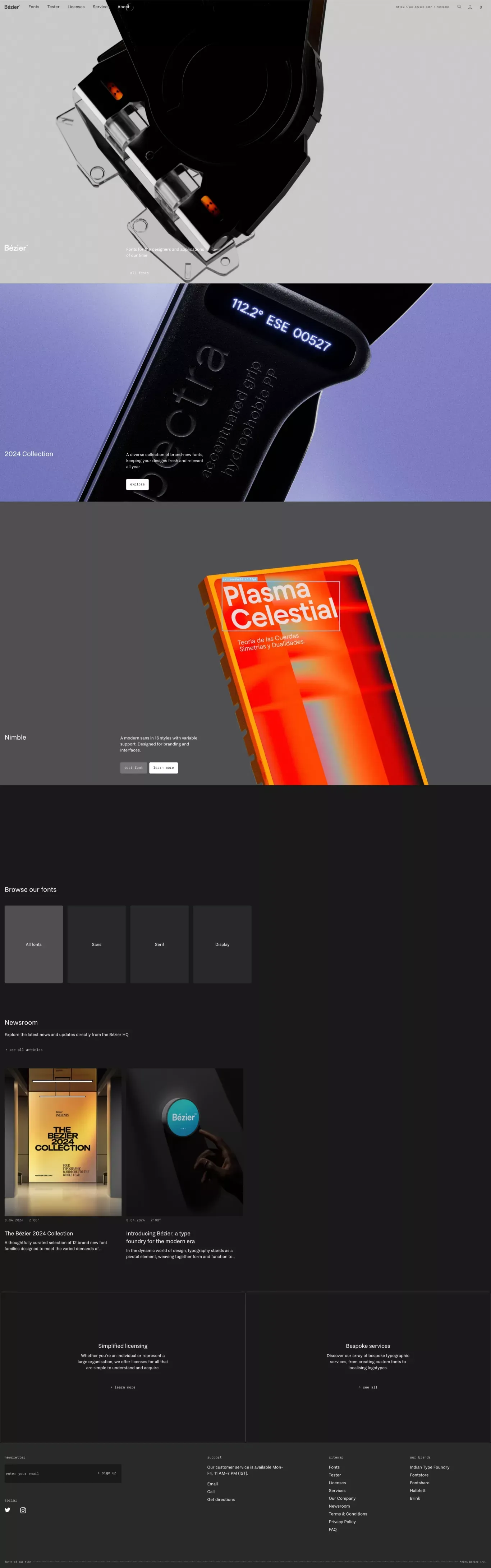 Bézier portfolio page screenshot showcasing Design and Ecommerce design