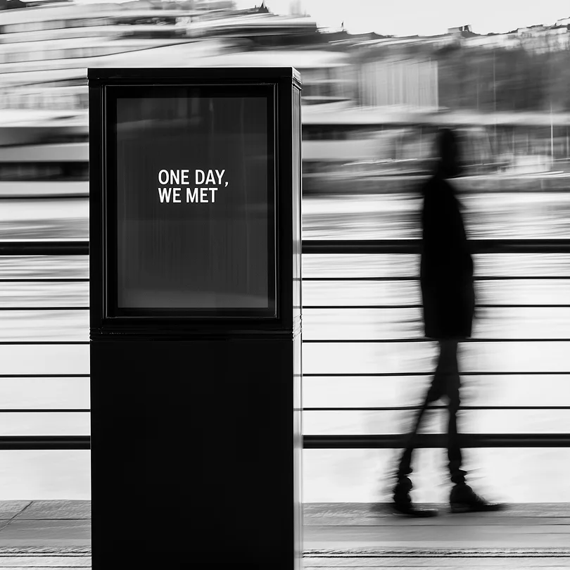 Eerie street scene with mockup text