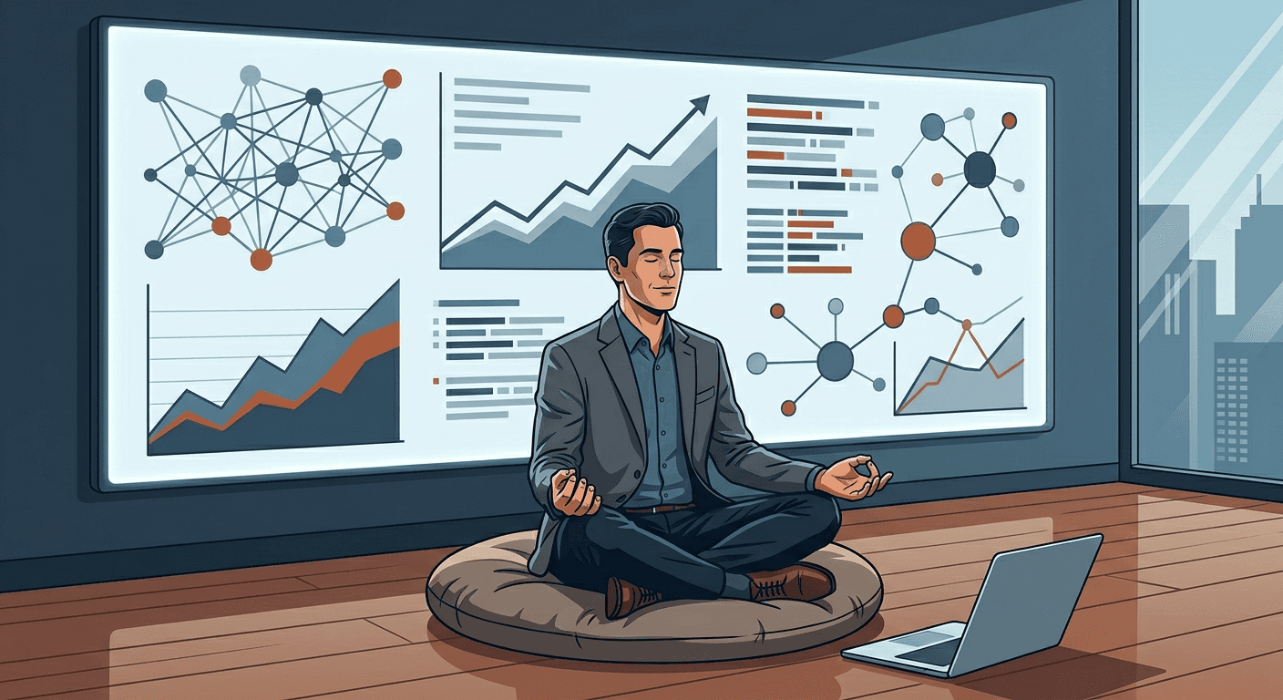 An executive meditating