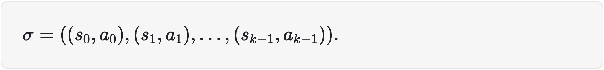 What are, mathematically, these random video clips? They are sequences of environment state and actions the agent did in each state