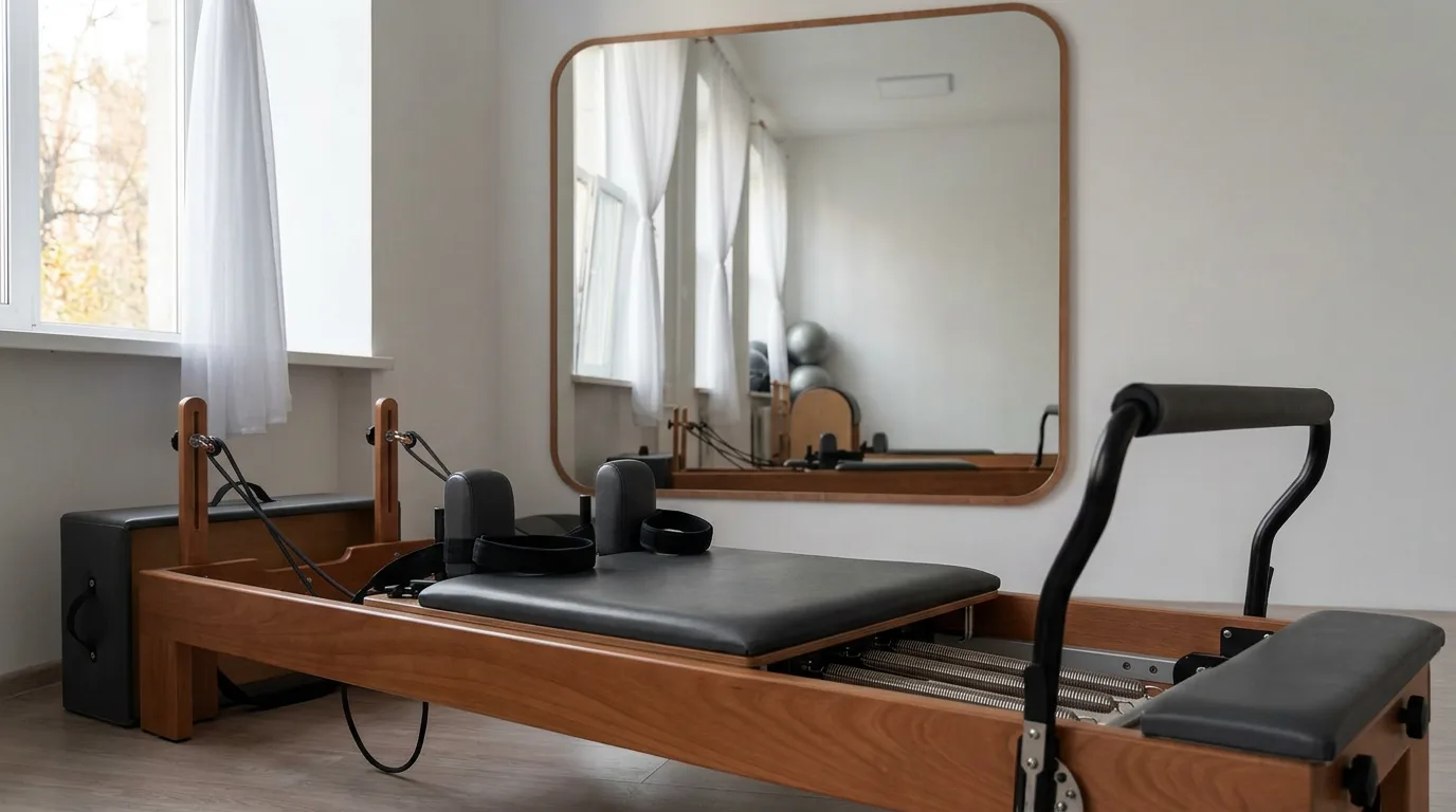 detalhe de exercício de pilates focado no core