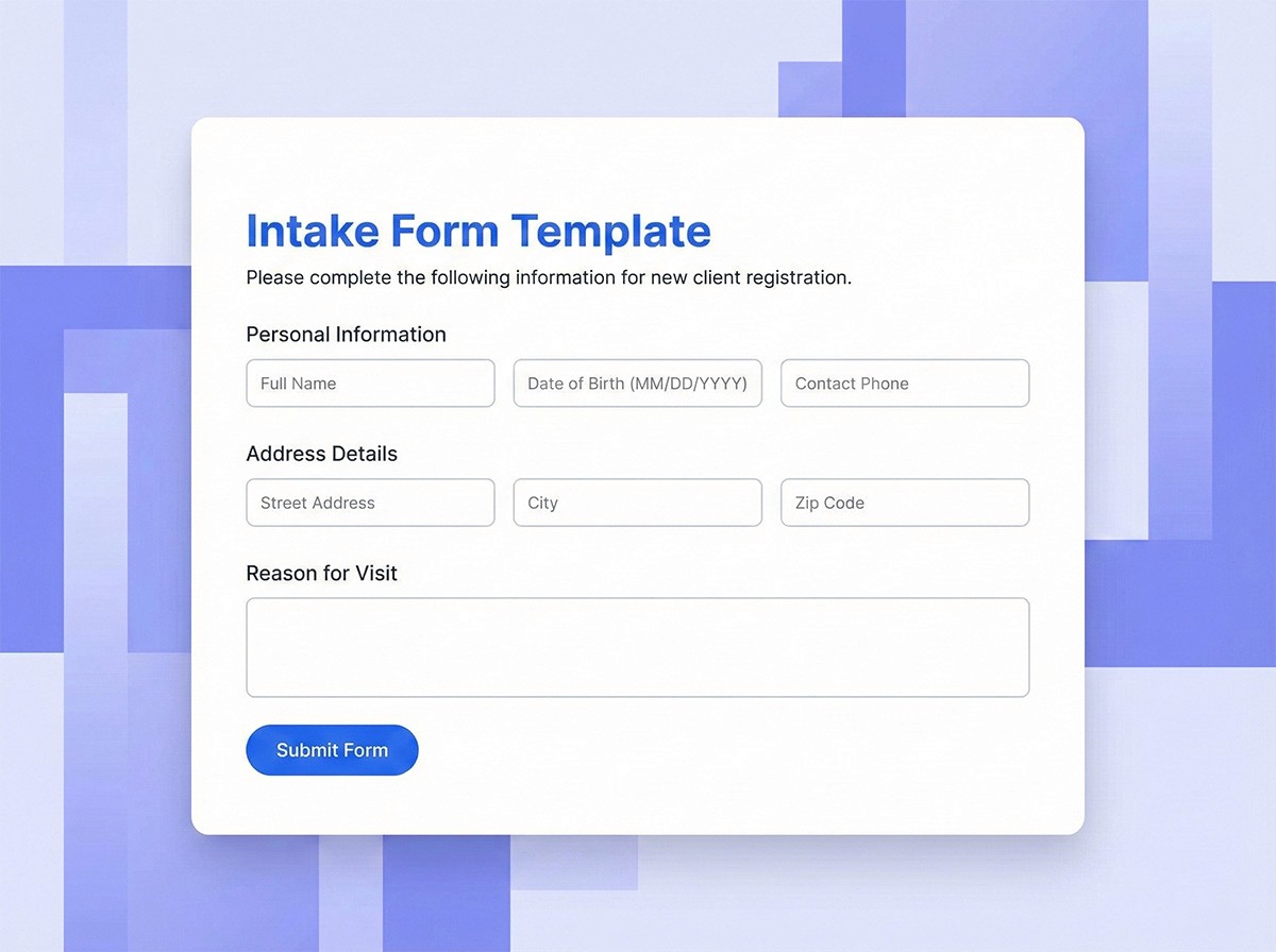 Intake Form Template