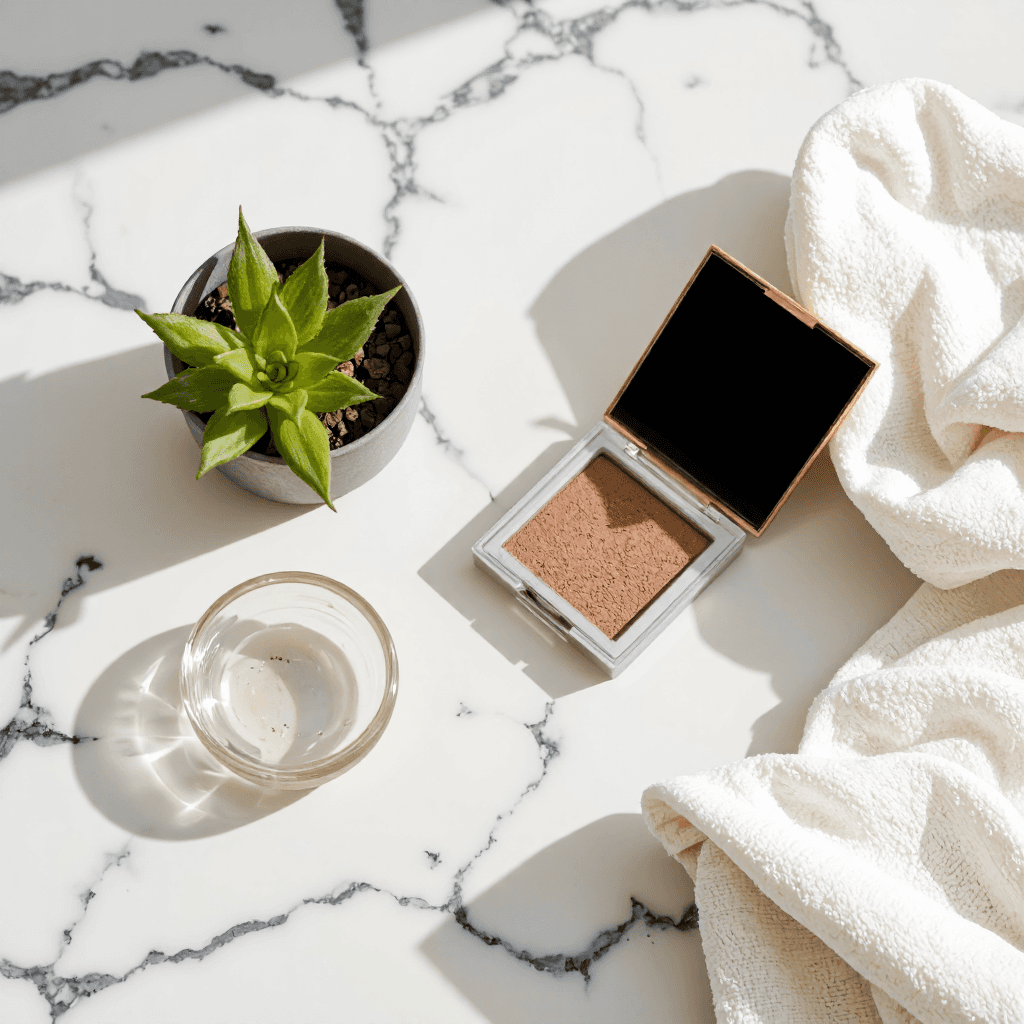 product photography of eyeshadow compact