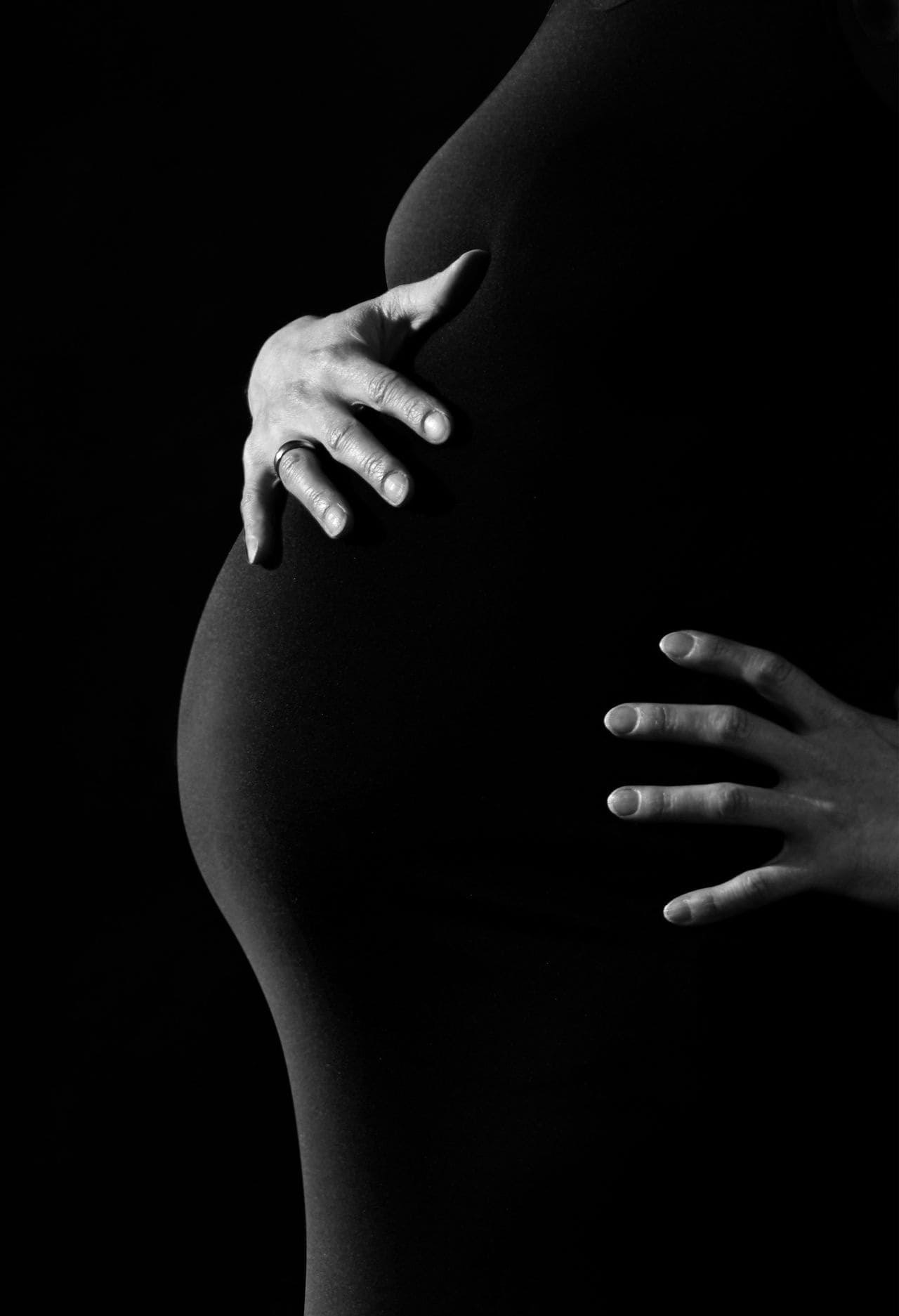 A pregnancy belly.