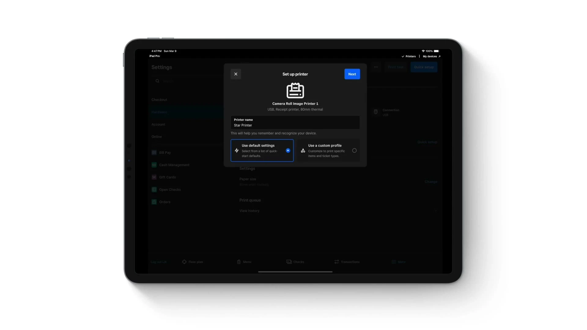 POS - Checkout Device and Printer Profile Management with Square