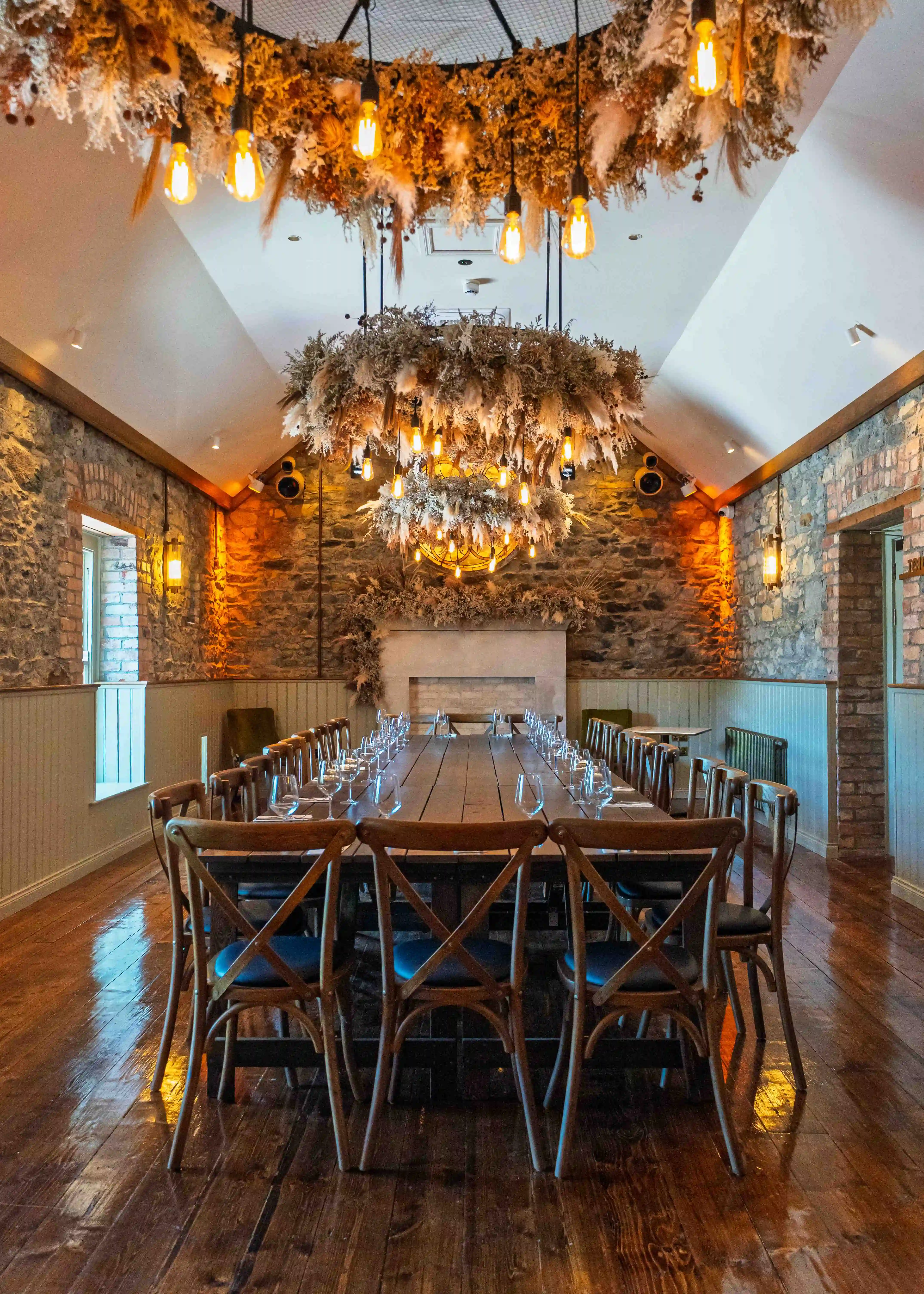 Inside the Barn venue at the Cross Guns