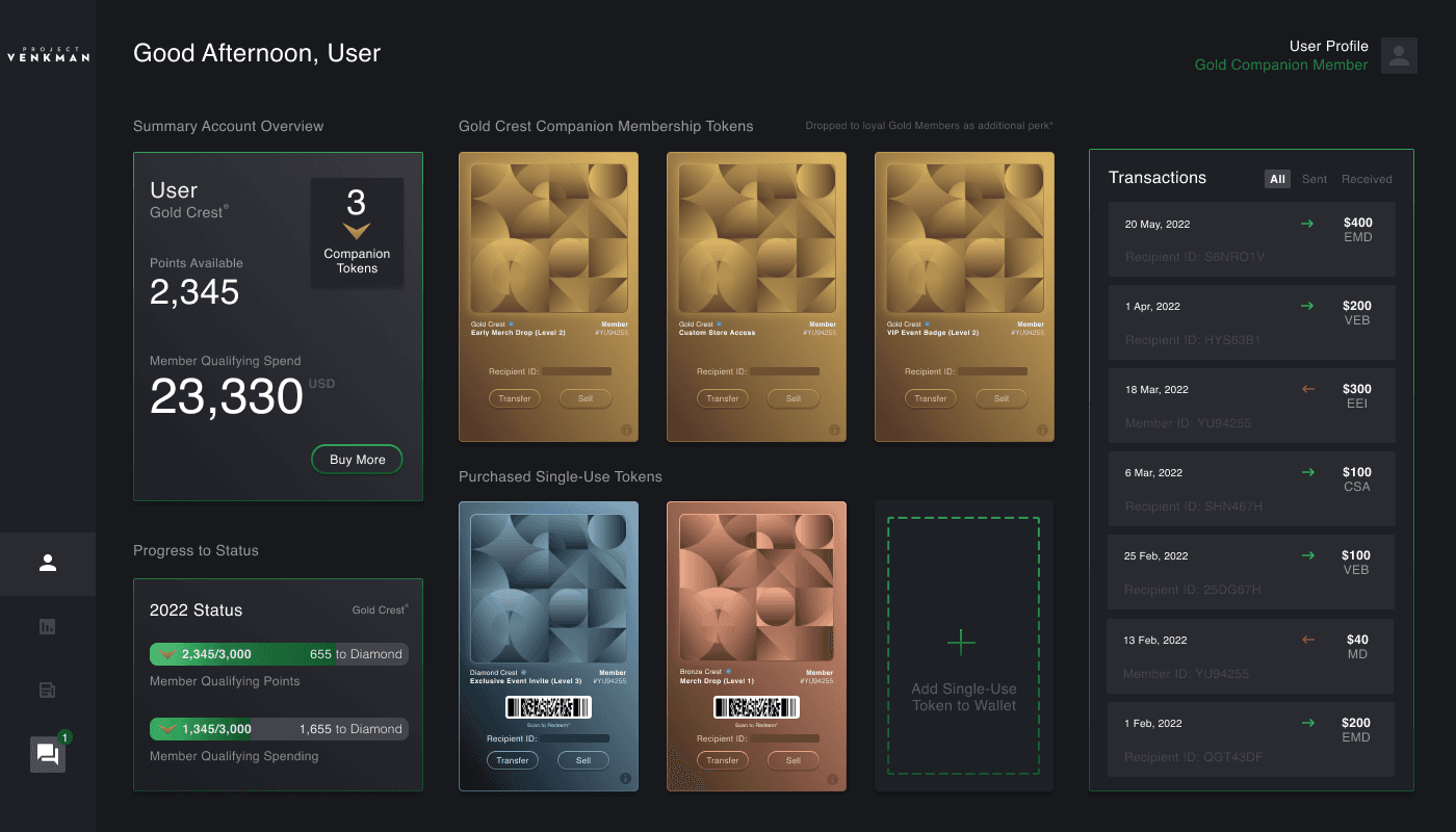 Project Venkman Web3 Loyalty Platform Generic Prototype