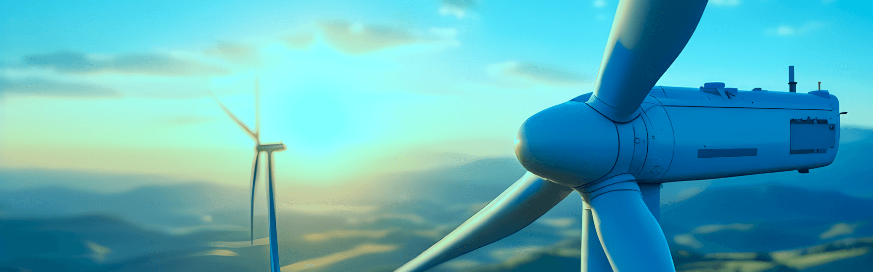 Wind turbines sunset