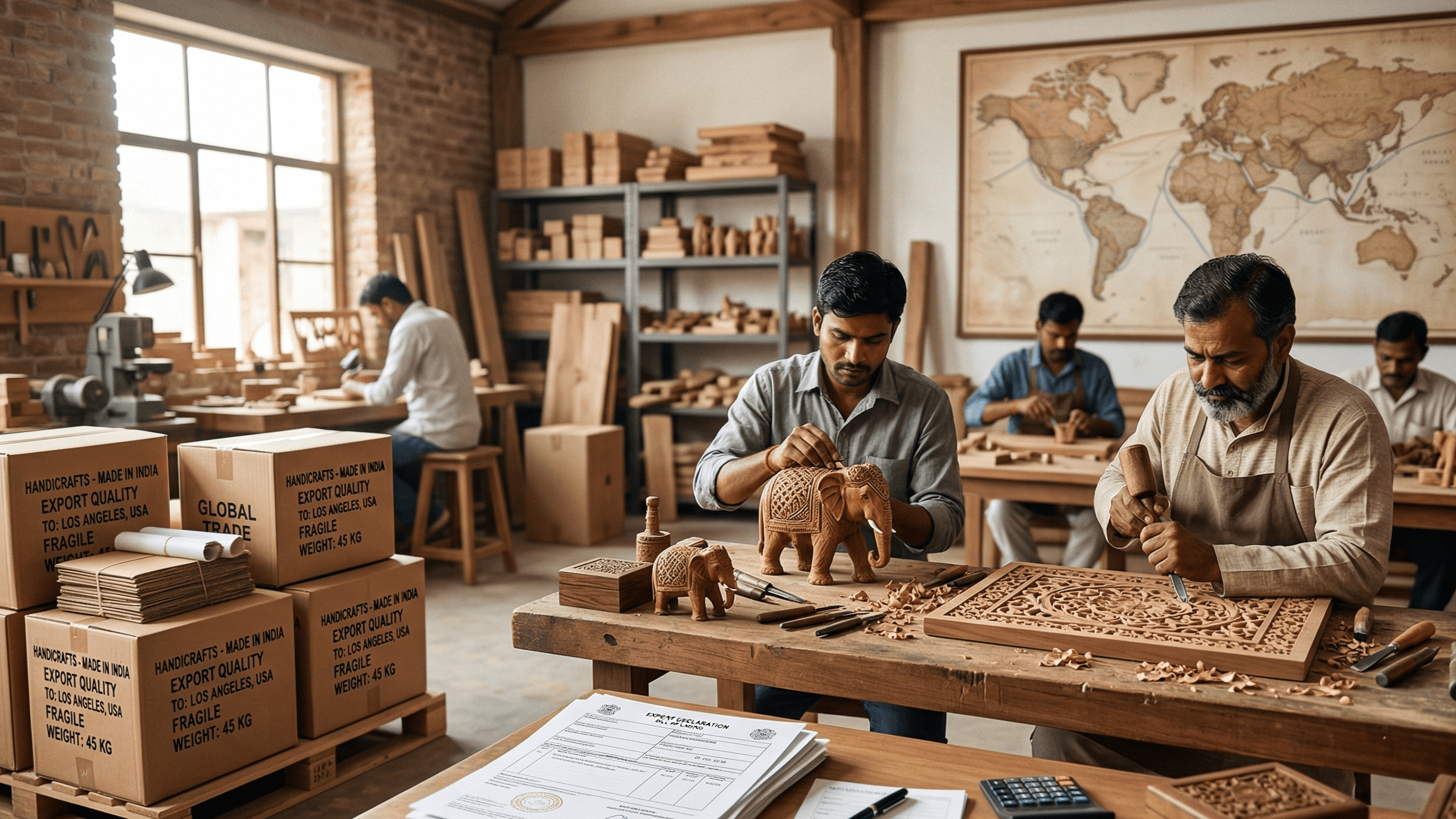 Indian handicraft makers started Exporting.