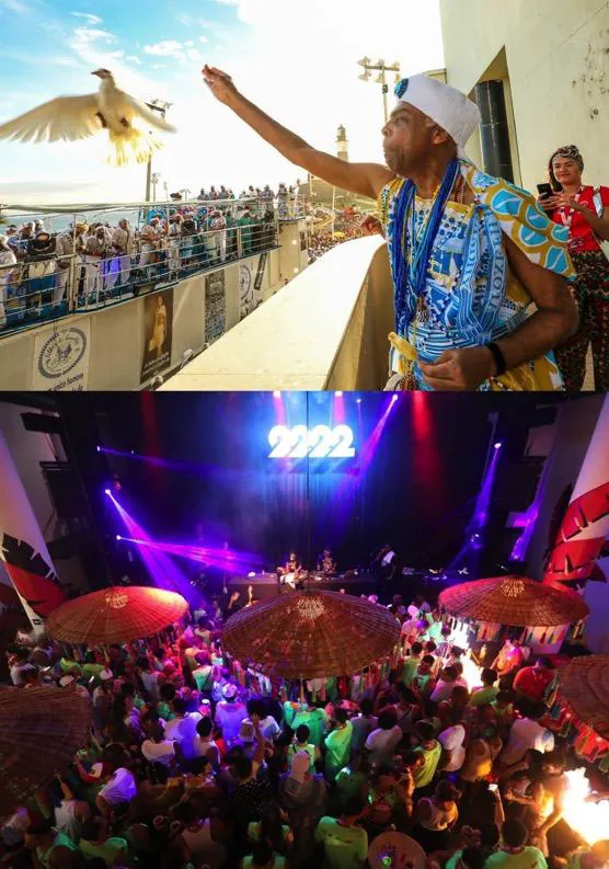 Abstract blurred pink and blue light streaks