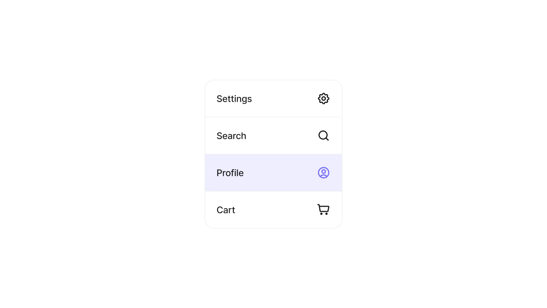 Mobile menu interface using familiar navigation patterns for common actions