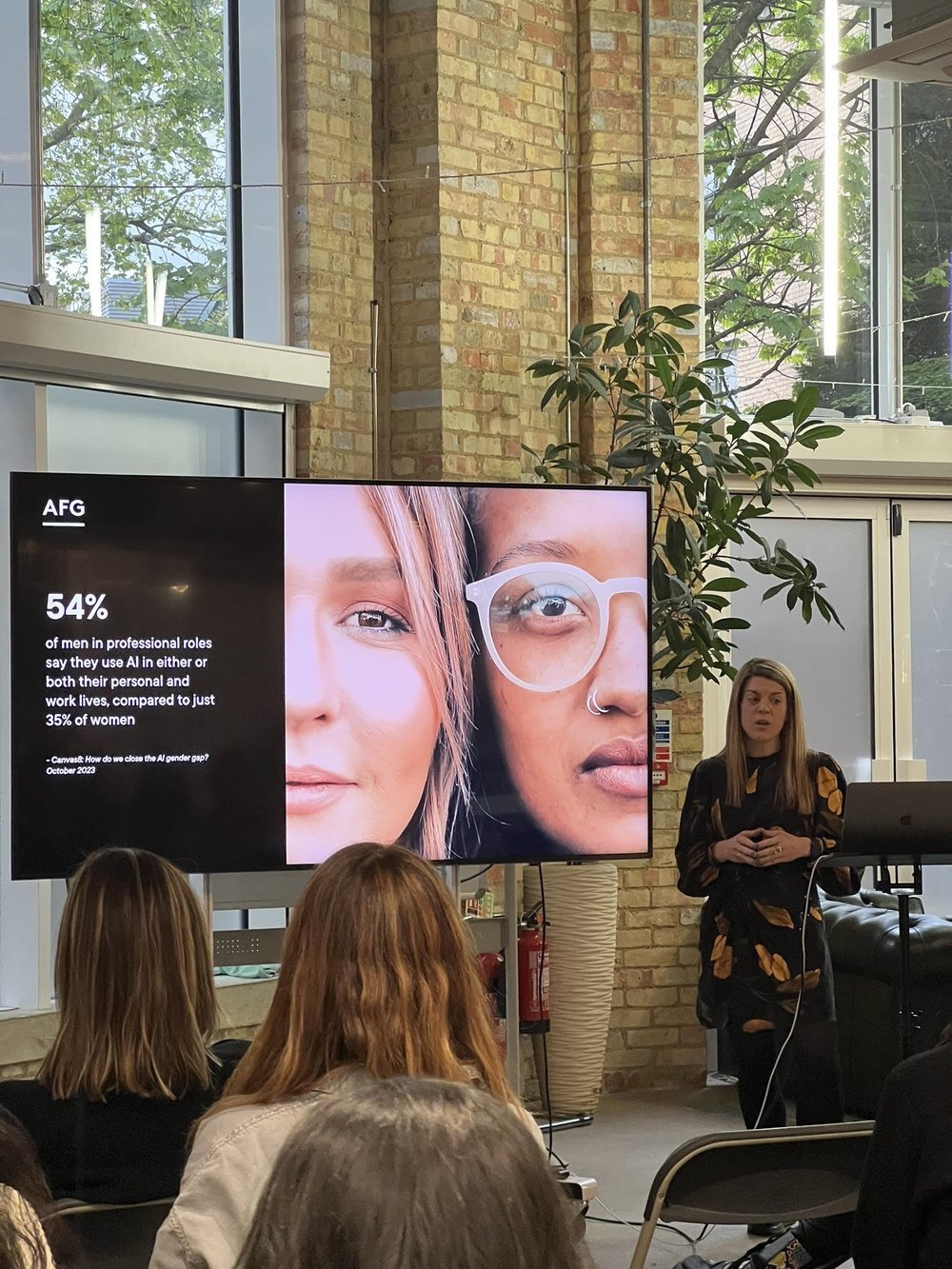 Group looking at a presentation