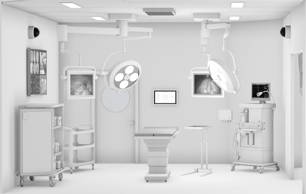 Cartoon depiction of an operating room.