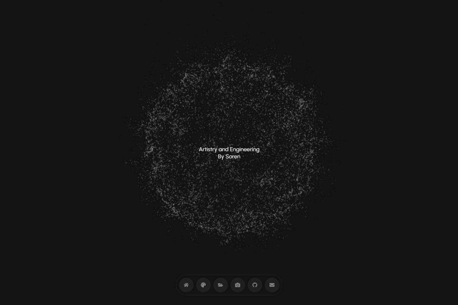 minimalistic website design with text in the middle and design element circling the design