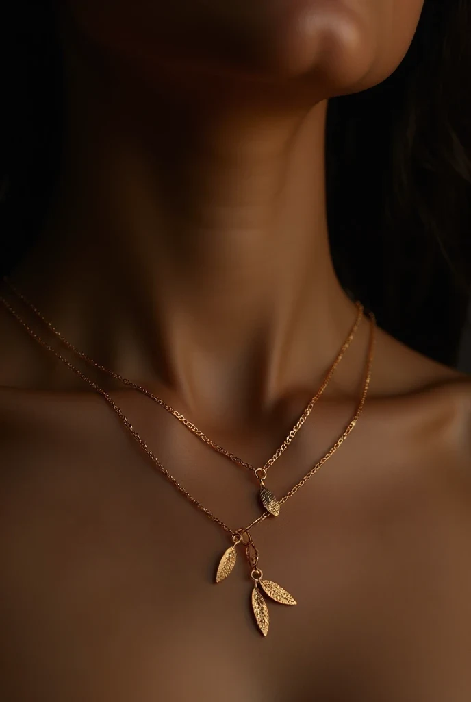 Gold necklace with artistic pendant