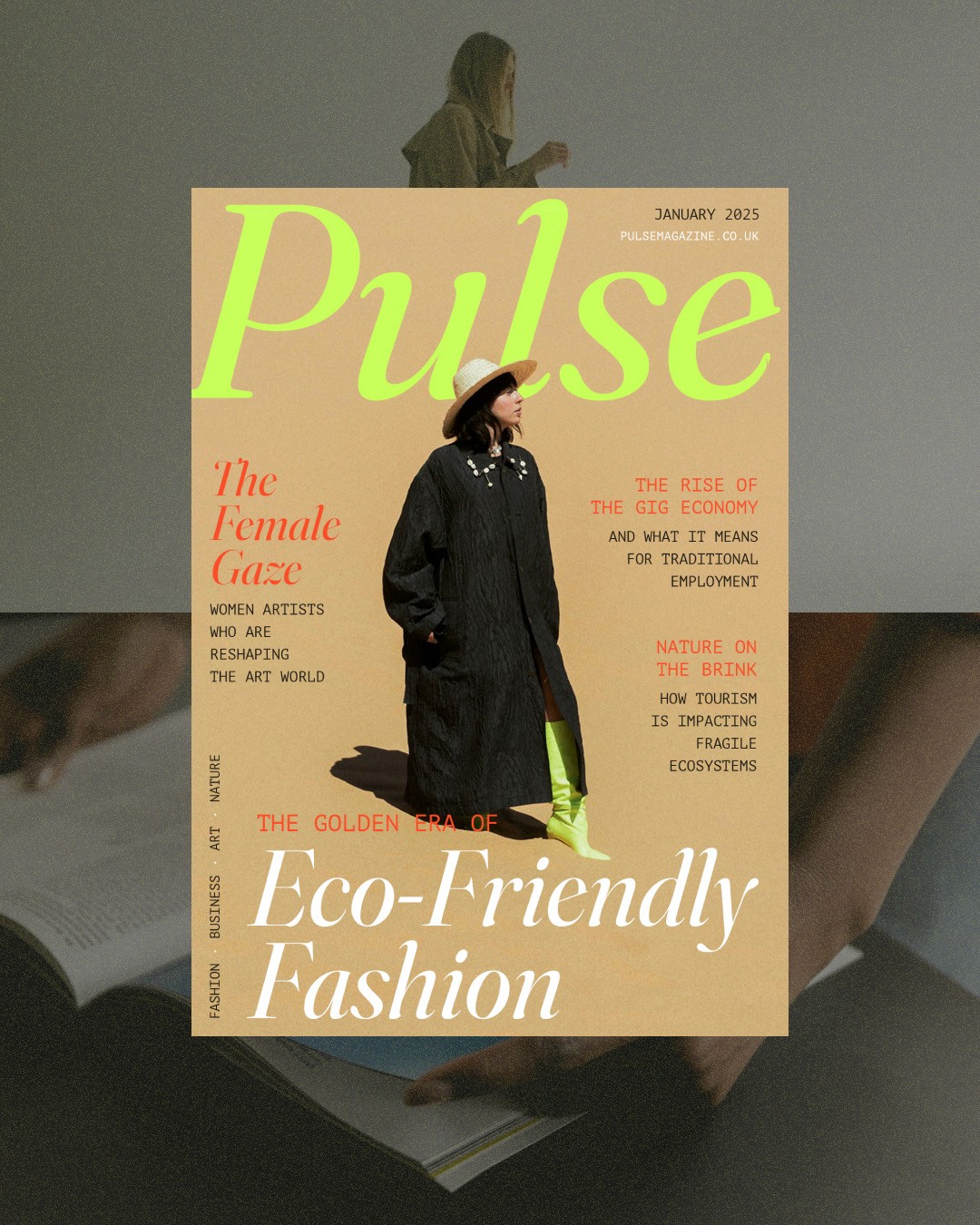Pulse Editorial Magazine Visual Identity and Website - Magazine cover branded imagery