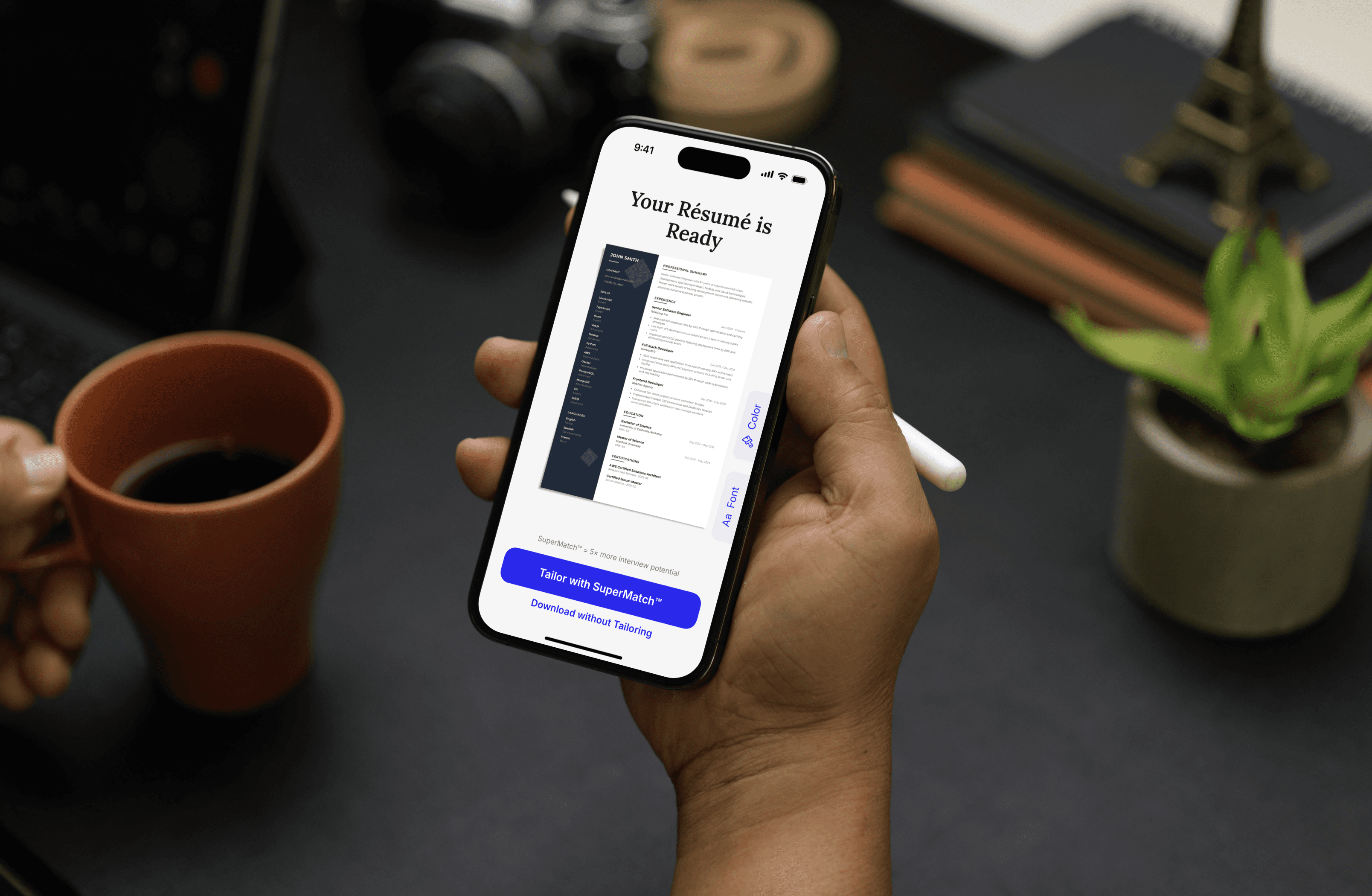 A mockup of Freelio's mobile app