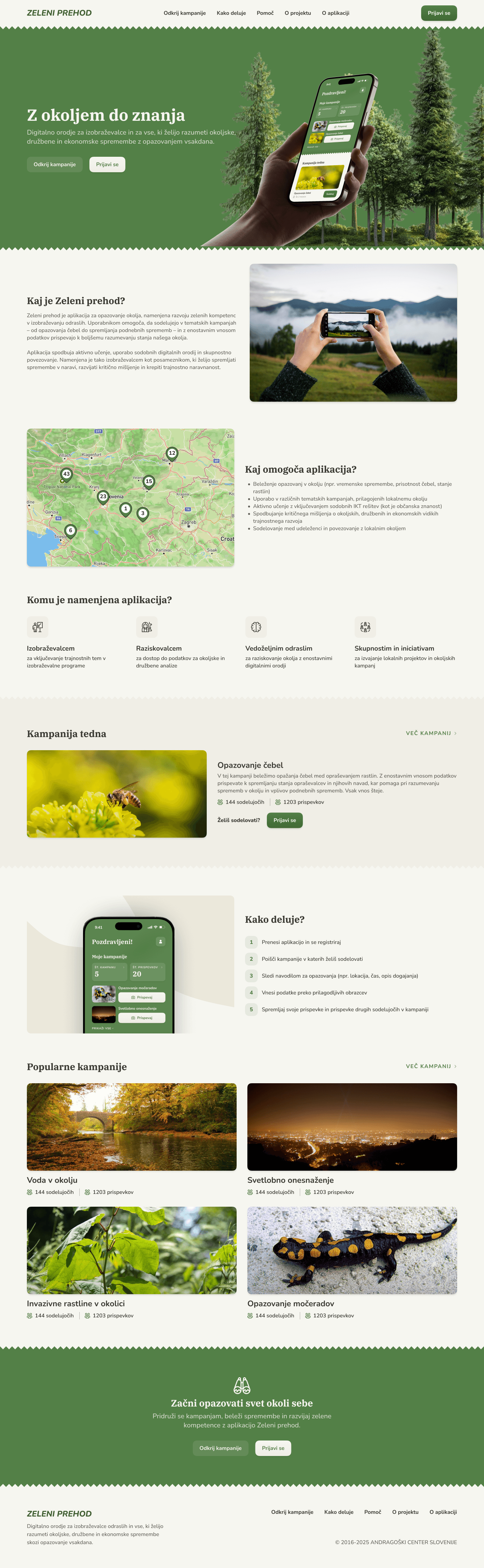 Zeleni prehod landing page