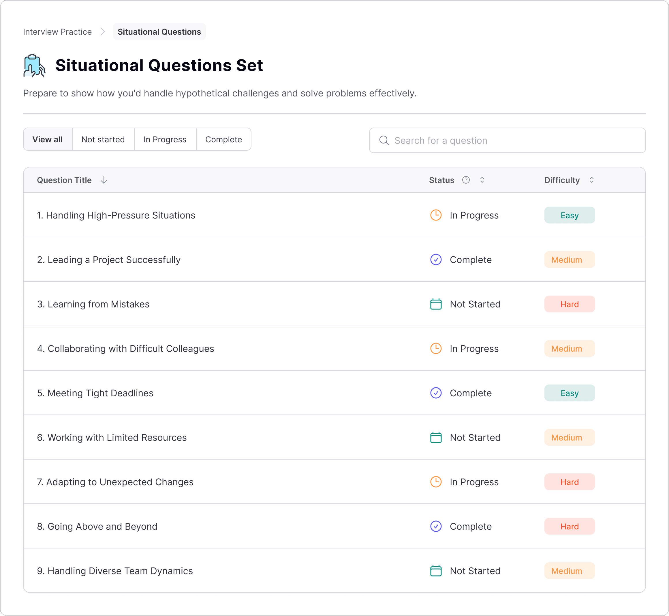Situational Question Set