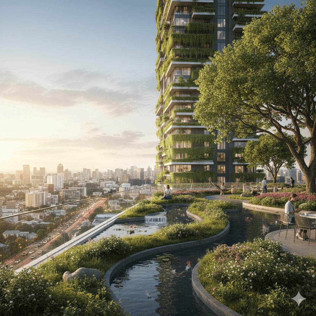 Secure and peaceful residential enclave featuring private gardens and eco-friendly design on Gurgaon-Faridabad Road