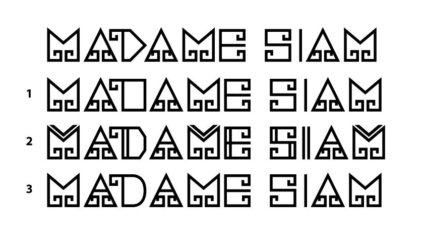 MADAME SIAM logo font draft by Suzaku Productions