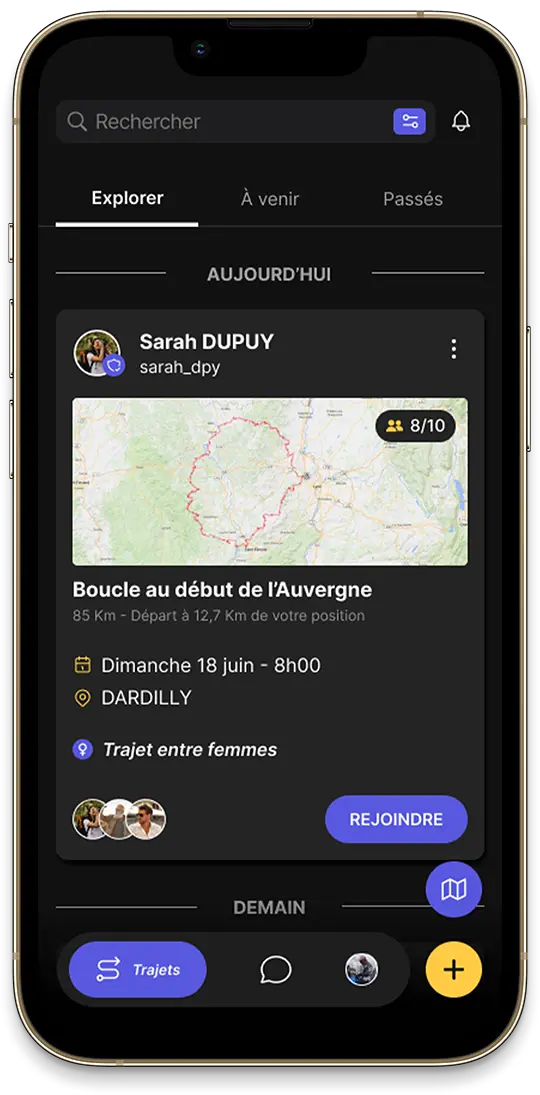 Page d'accueil de l'application On Wheels