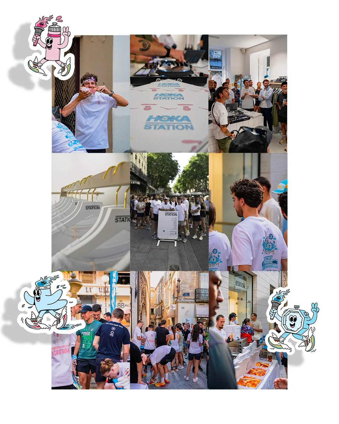 Reportage photo de l'événement d'activation communautaire Hoka x Station en boutique.